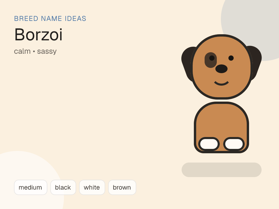 Borzoi dog name generator visual