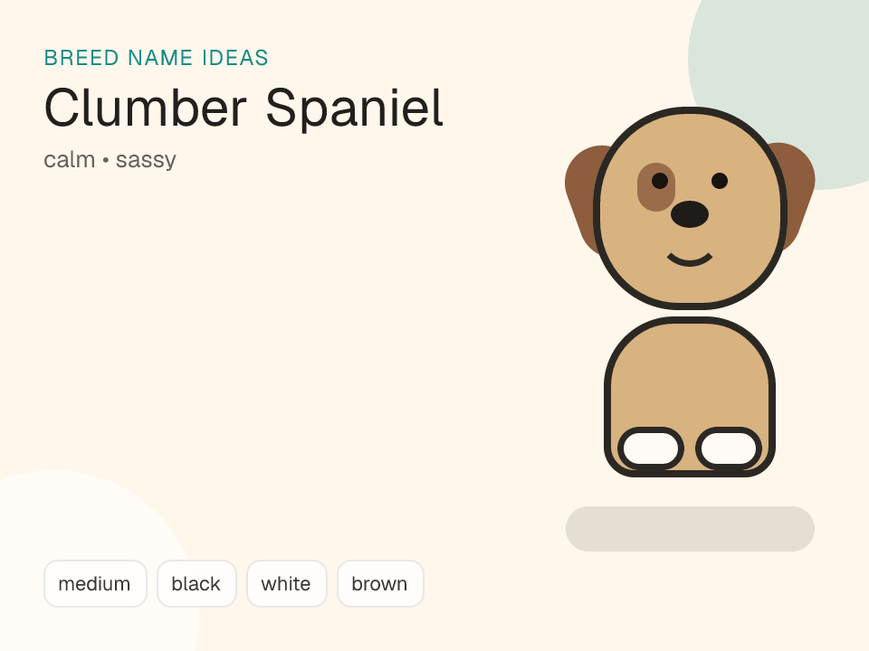 Clumber Spaniel dog name generator visual