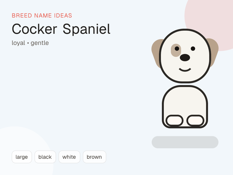 Cocker Spaniel dog name generator visual