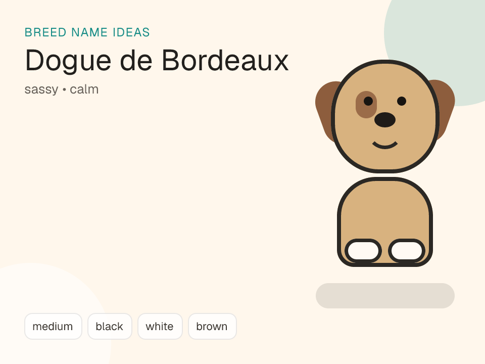 Dogue de Bordeaux dog name generator visual
