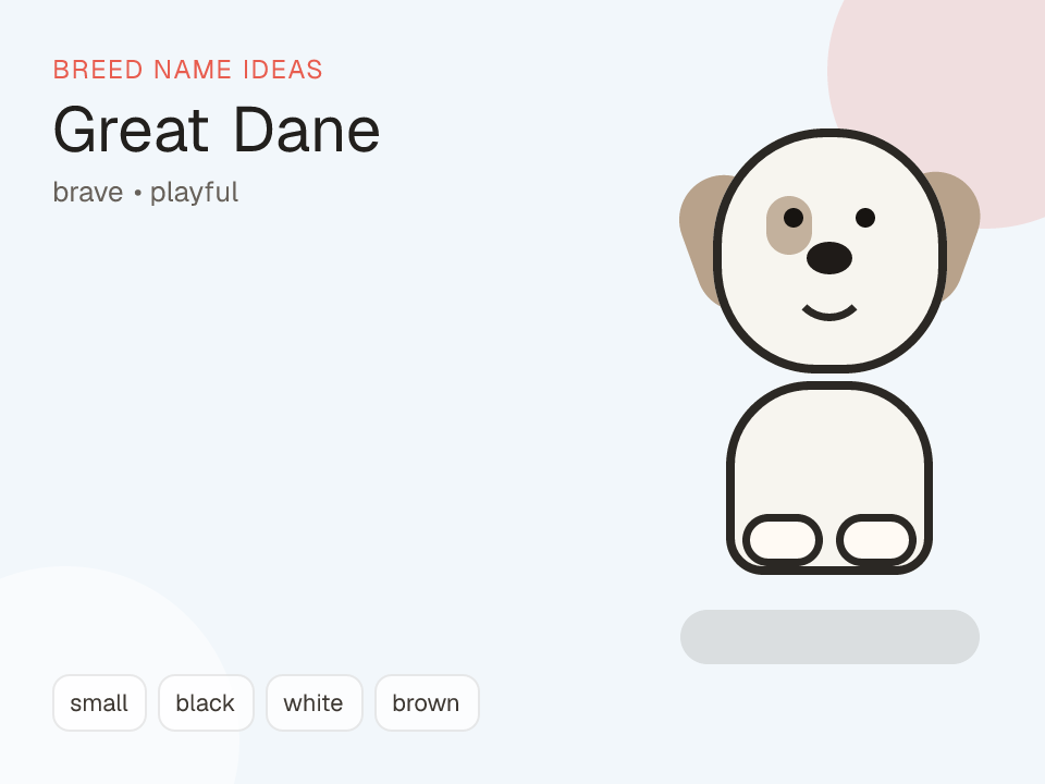 Great Dane dog name generator visual