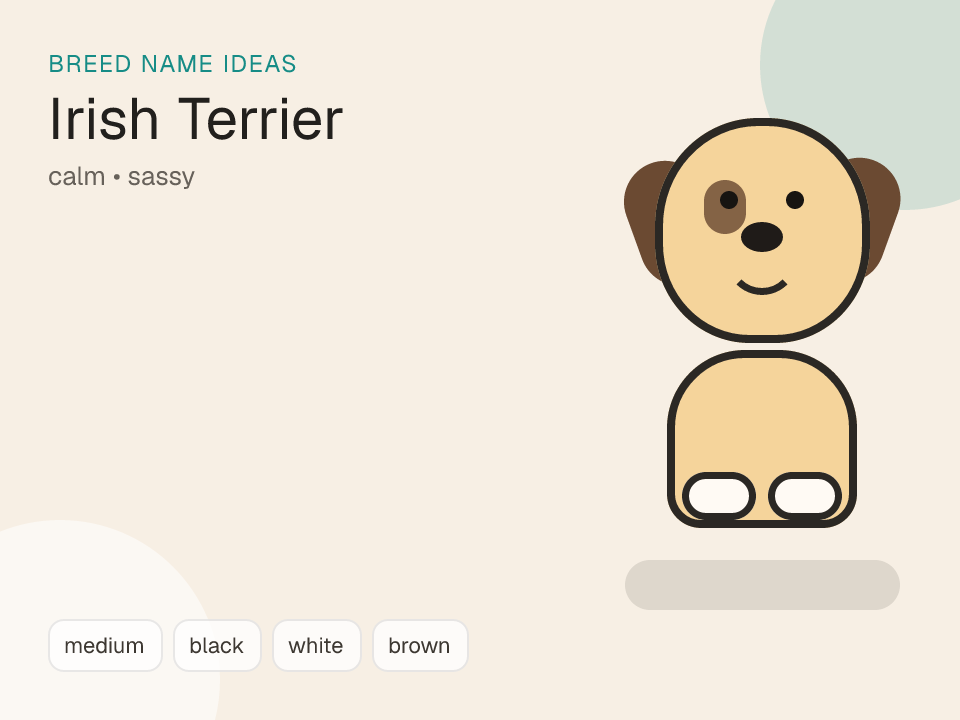 Irish Terrier dog name generator visual