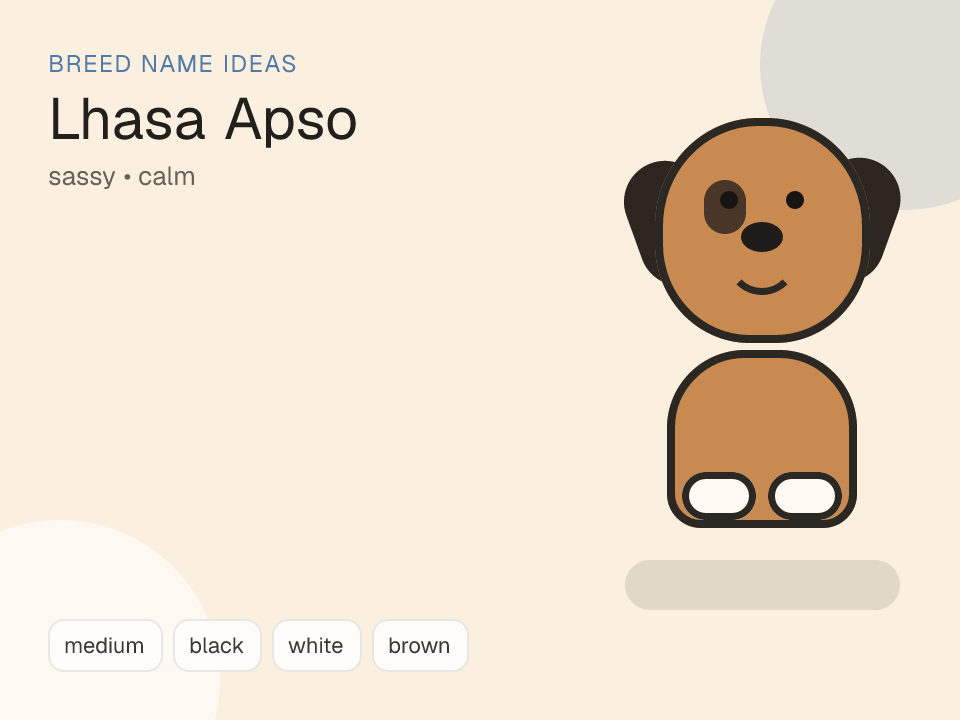 Lhasa Apso dog name generator visual