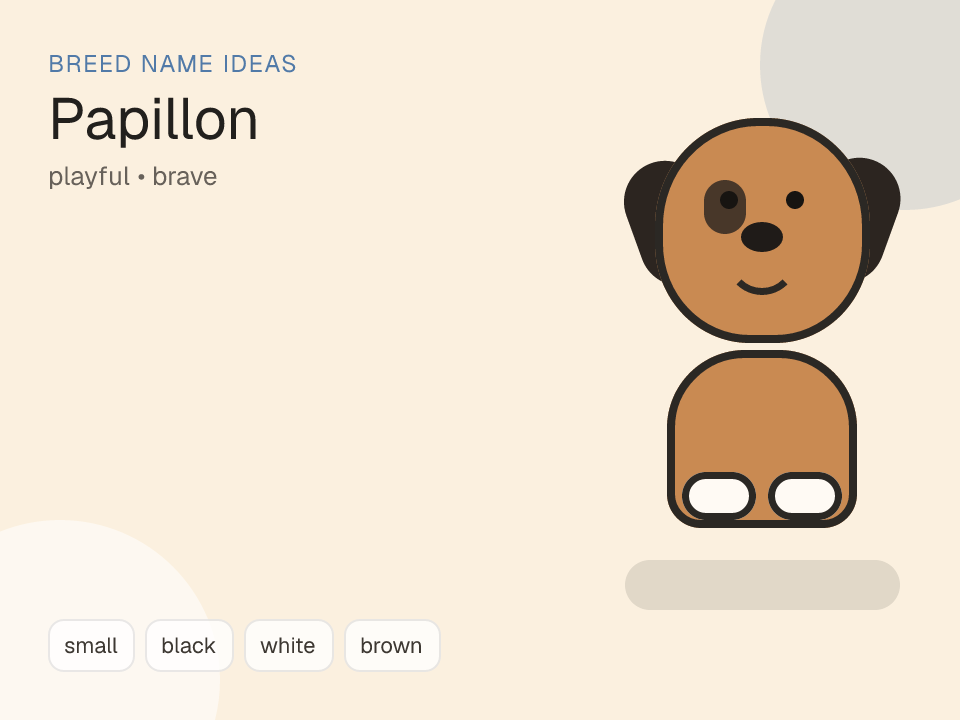 Papillon dog name generator visual