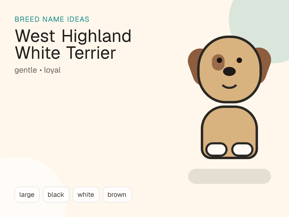 West Highland White Terrier dog name generator visual